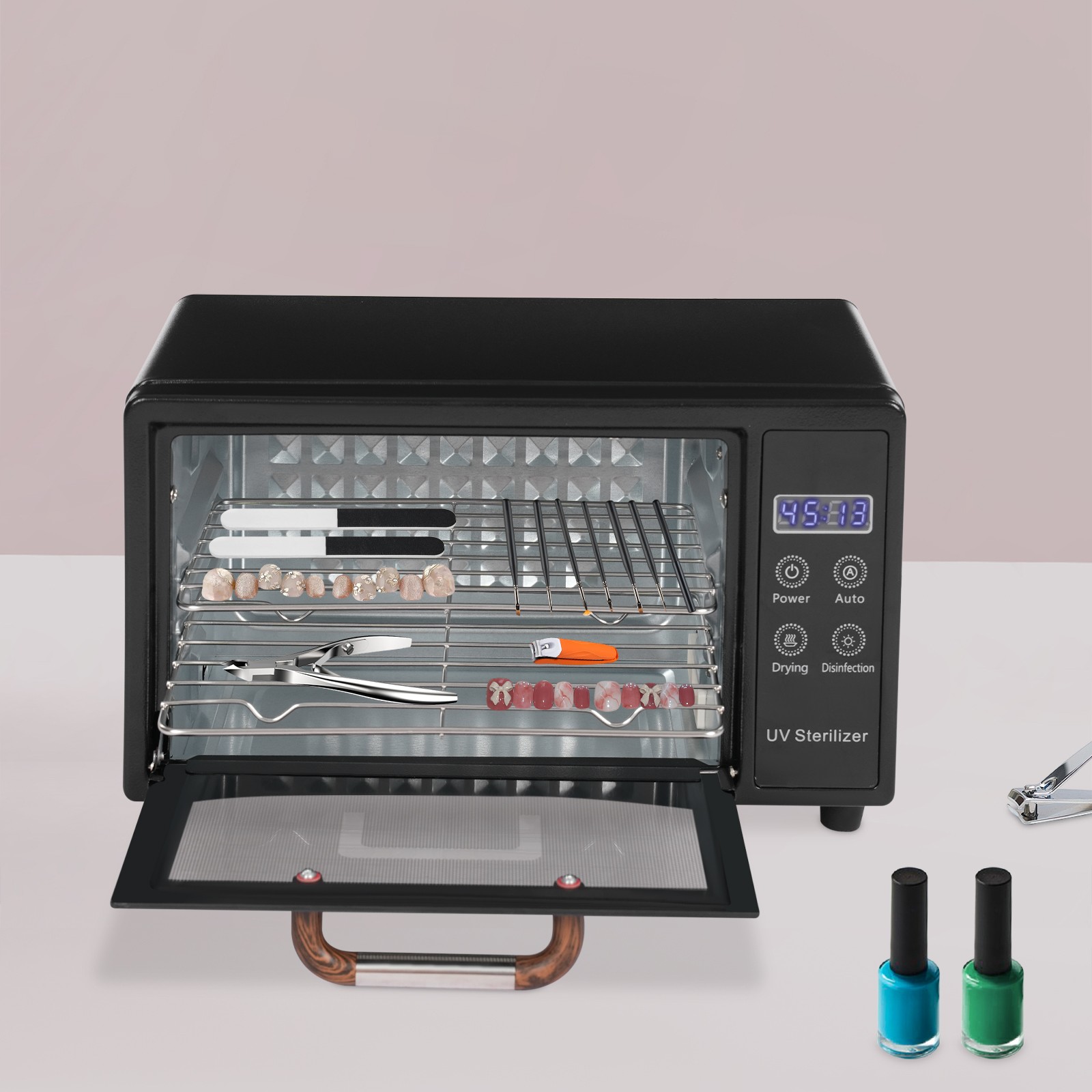 High-Temperature Sterilizer Nail Tools Sterilizer Black Tabletop Sterilizer US