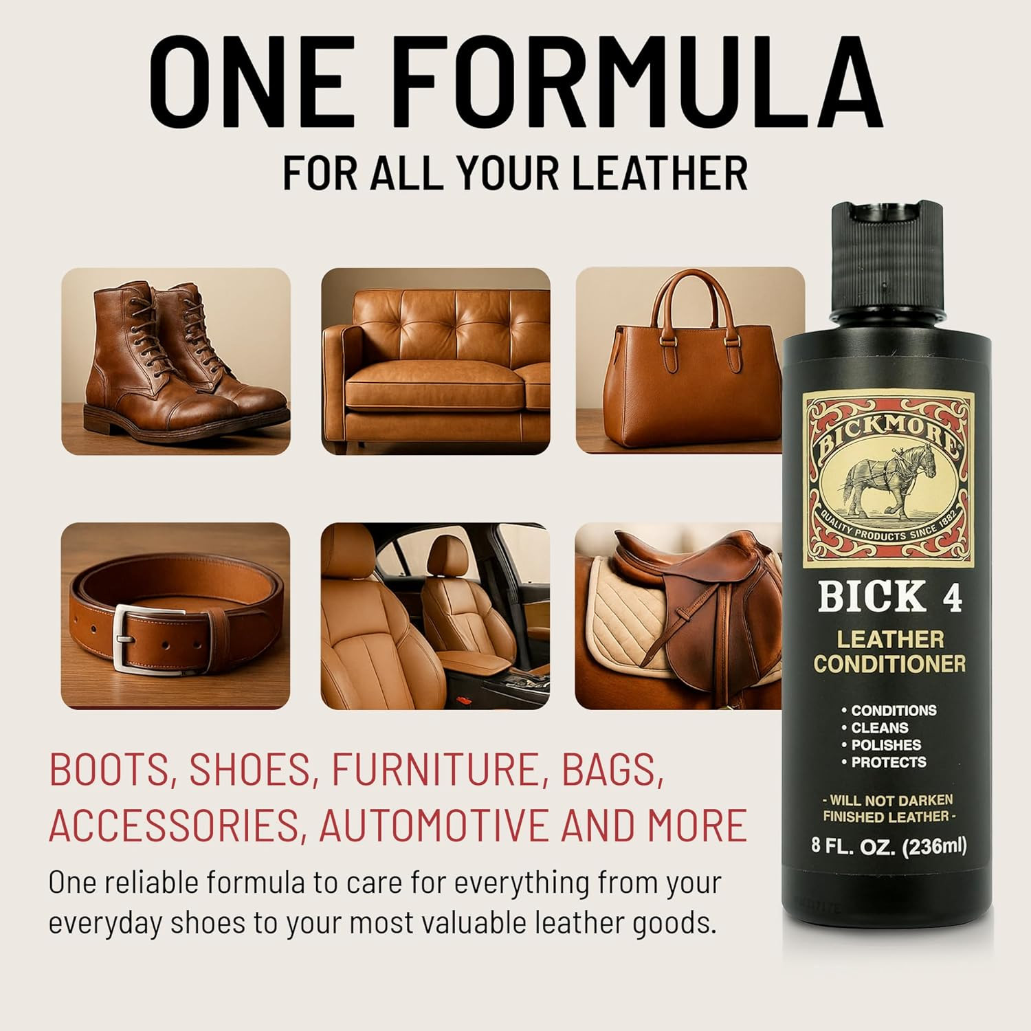 Bick 4 Leather Conditioner 8 oz Cleaner & Conditioner