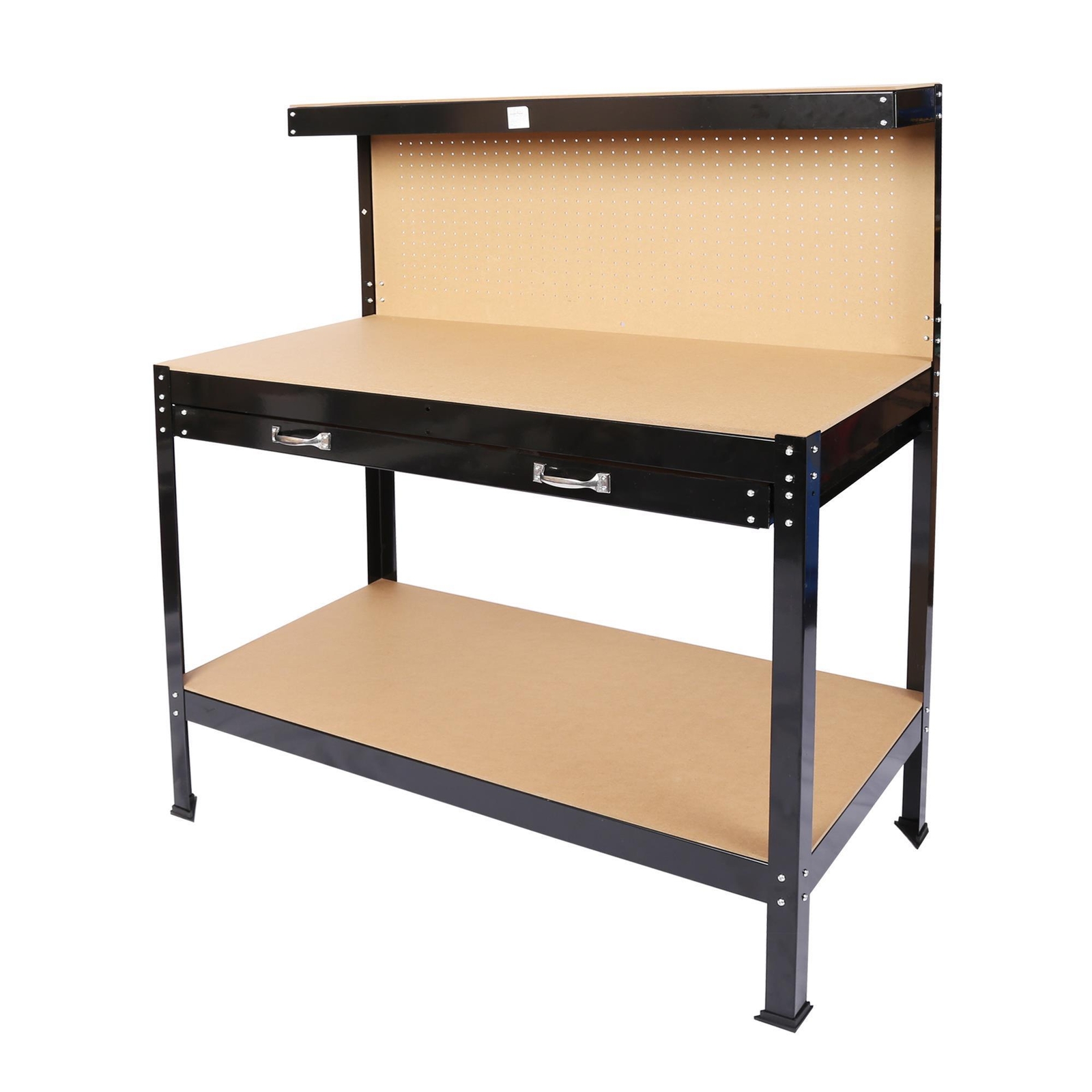 Work Table Tool Storage Work Bench for Home Workshop with Peg Board / Drawers