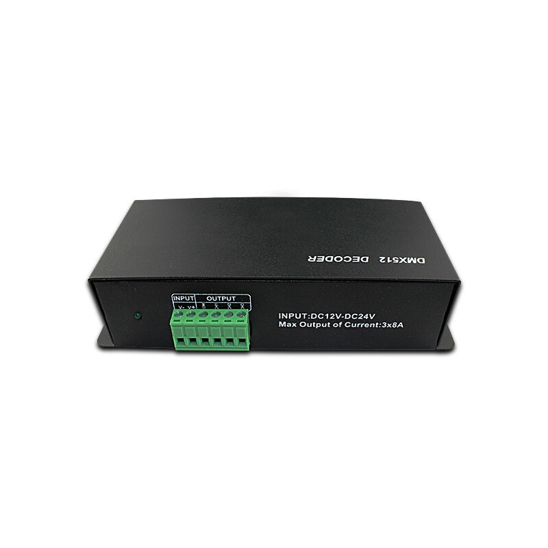 DC 12V 24V DMX512 8A 4 Channels Decoder Controller for 5050 RGB LED Light Strip