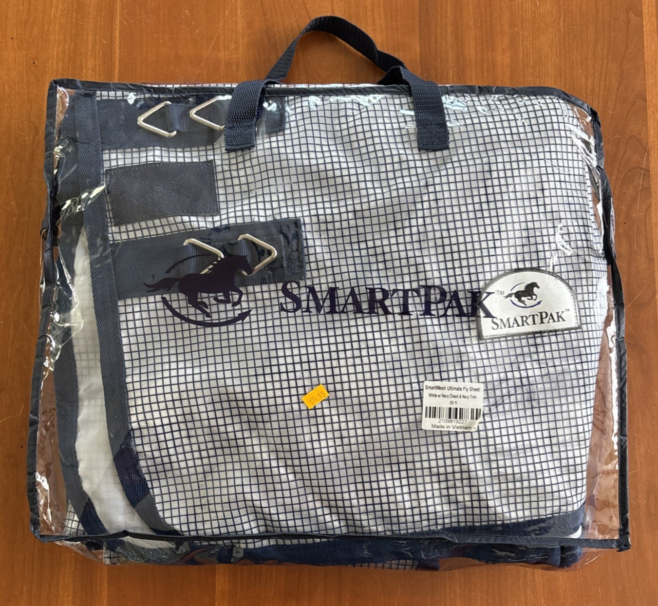 SmartPak SmartMesh Ultimate Horse Fly & UV Sheet with Neck Cover 81" -NAVY CHECK