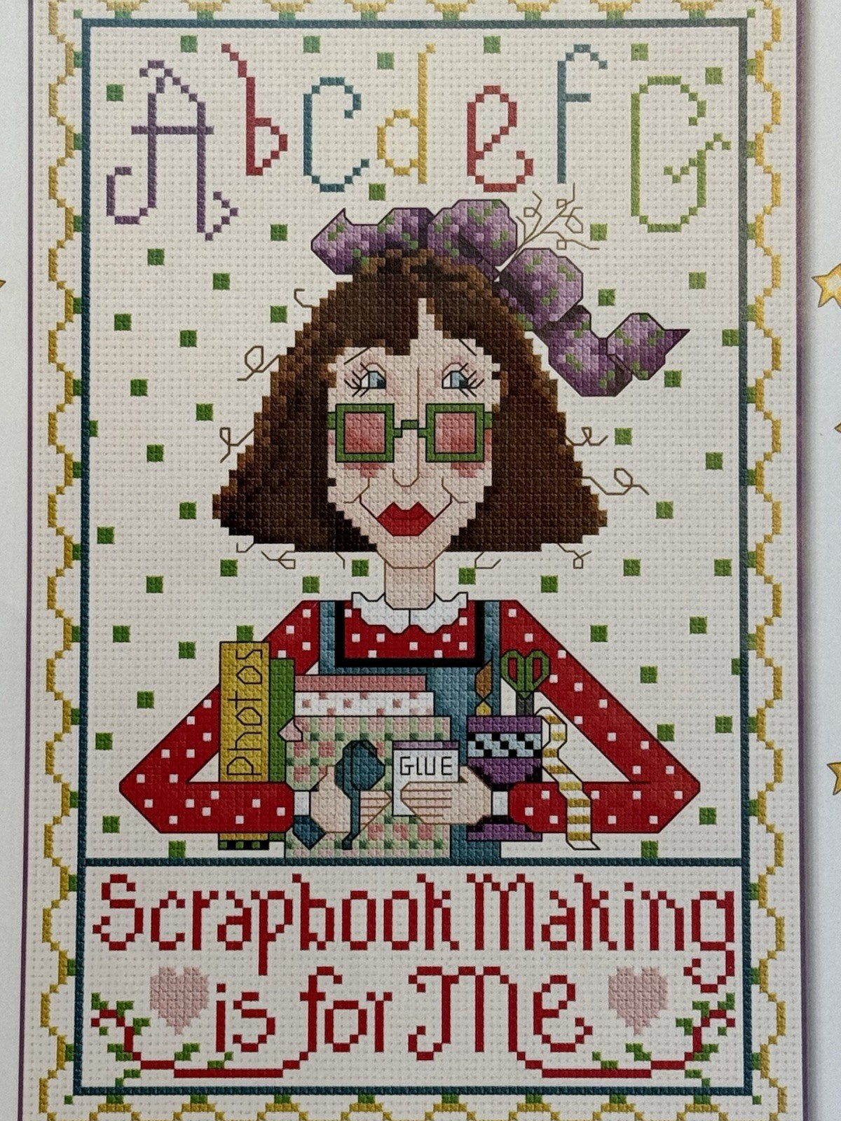 Alma Lynne SCRAPBOOK Cross Stitch Chart Pattern 6x9” 2010 RARE