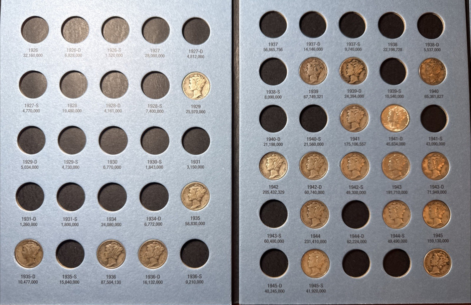 Lot 20 Mercury Dimes 90% Silver 1929–1945 All different Dates