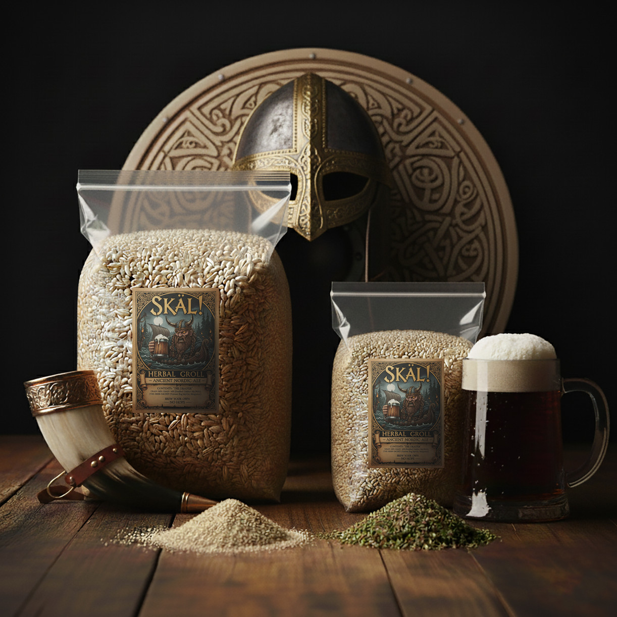Viking Ale Brew Kit 4g - Home Brew - Beer Brewing Kit - Herbs Grains Yeast - USA