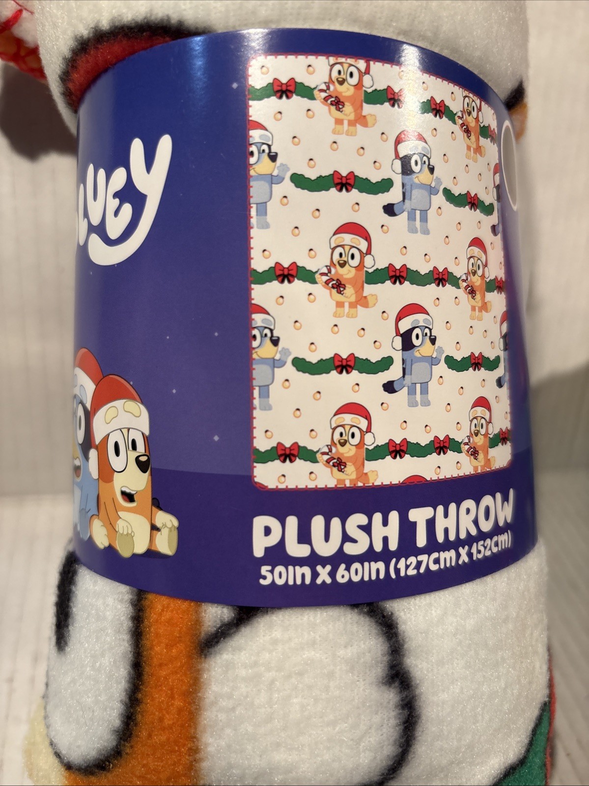 Bluey & Chilli Christmas Plush Throw 50 X 60 In Multicolor Soft Polyester NEW