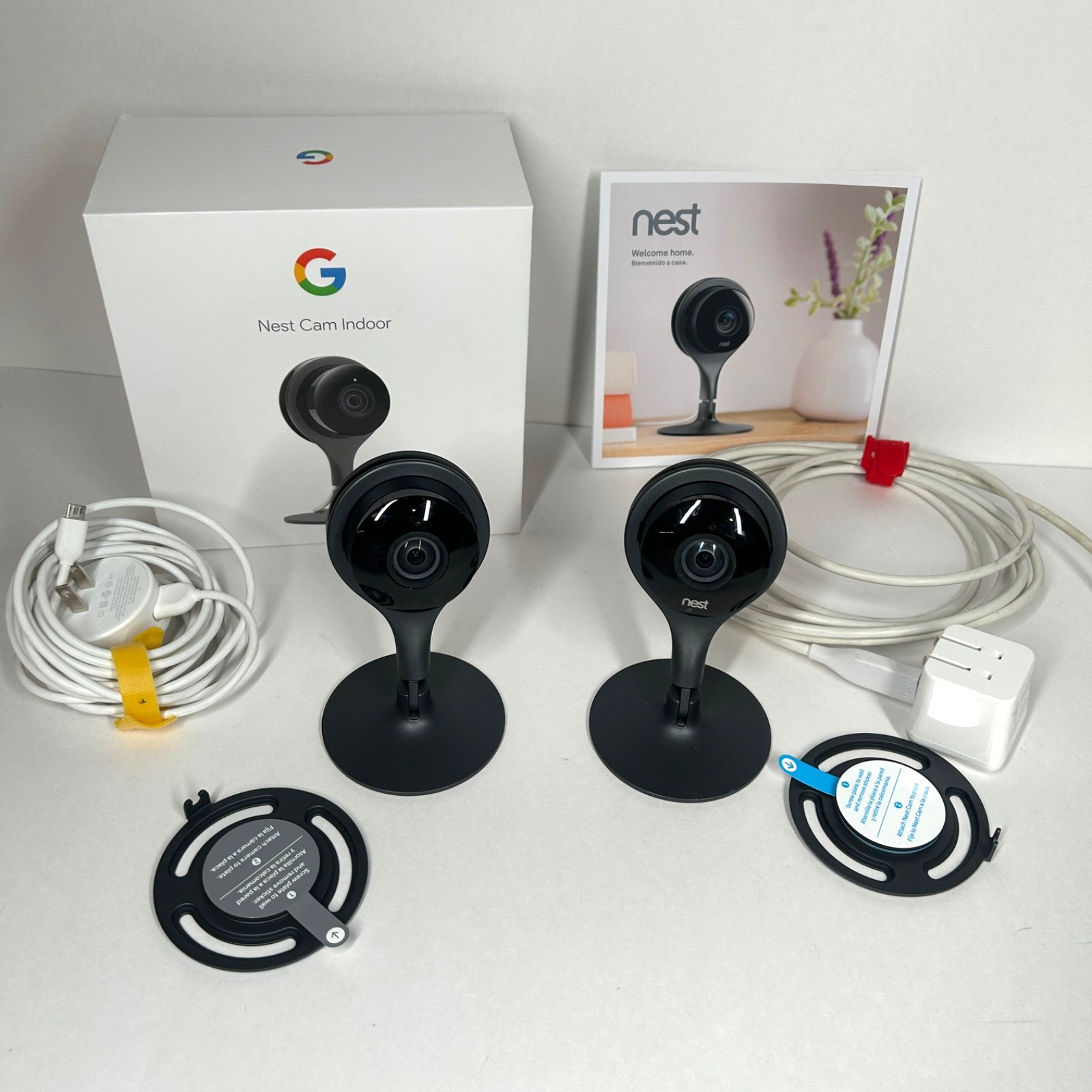 2 Nest Cameras Indoor Security Camera A0005 1st Generation TESTED Night Vision