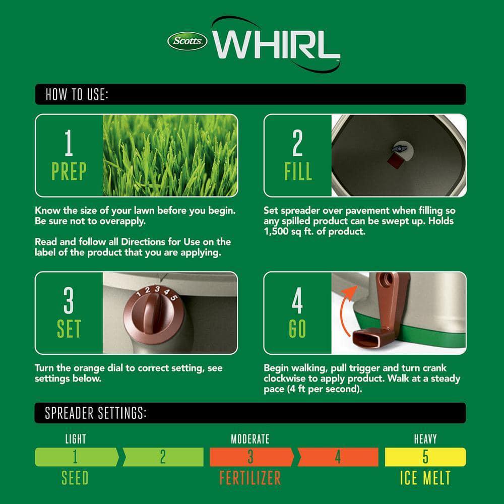 Handheld Broadcast Spreader Holds1,500 sq.ft. Seed Fertilizer Salt Ice Melt