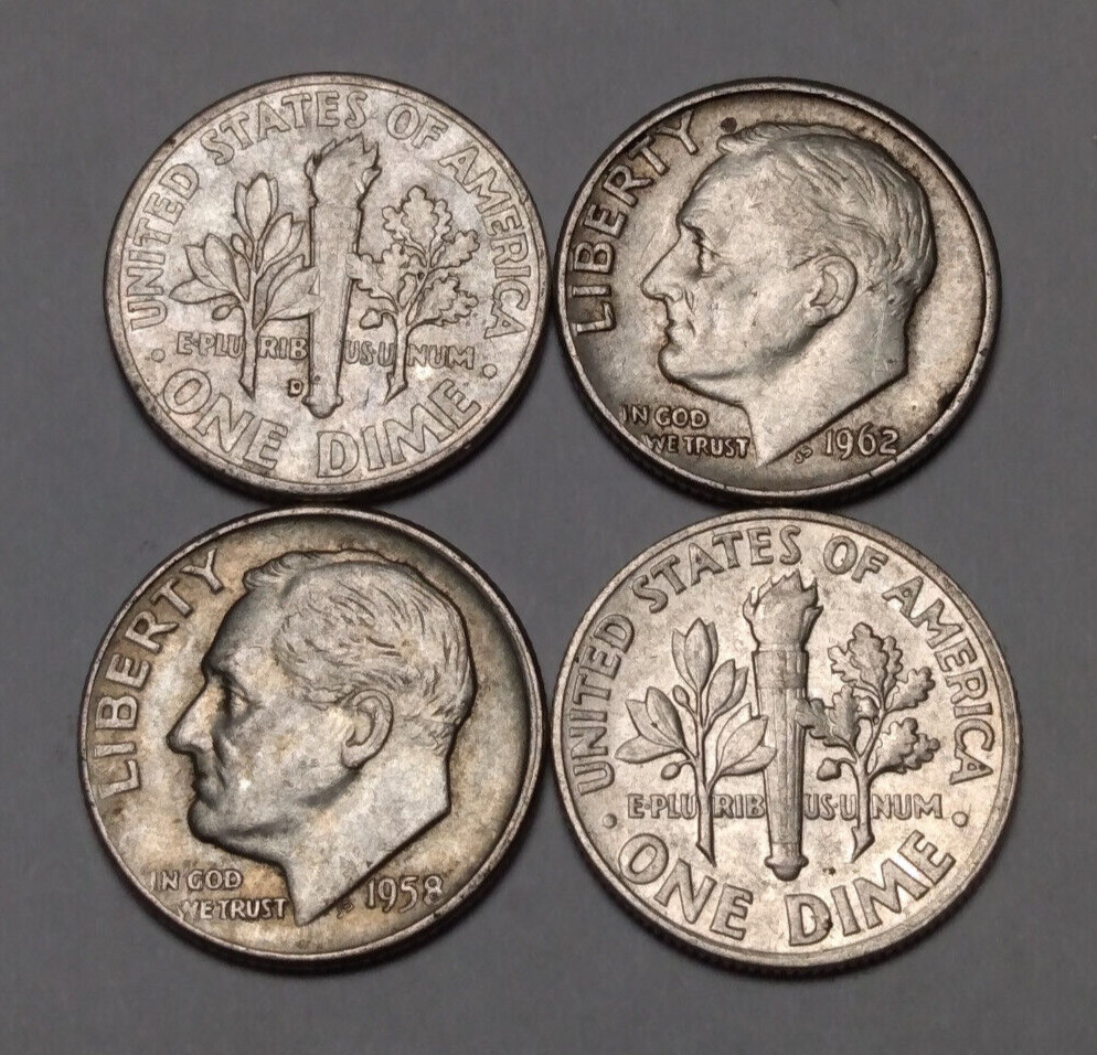 Roosevelt Dime - One Vintage US 90% Silver Coin - 1964 or Earlier - Please Read
