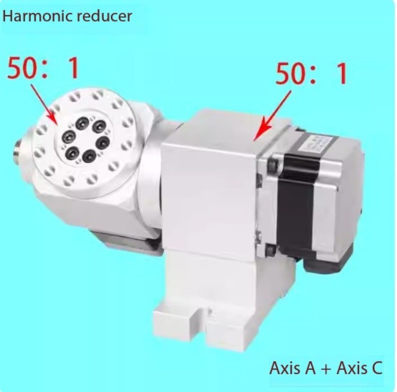 CNC 4th/5th Axis Rotary Axis Harmonic Reducer Indexing Head Stepper Motor