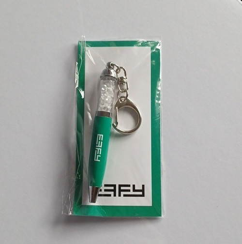 Effy Jewelry Teal Mini Pen Key Chain Purse Clip With Imitation Stones Brand New