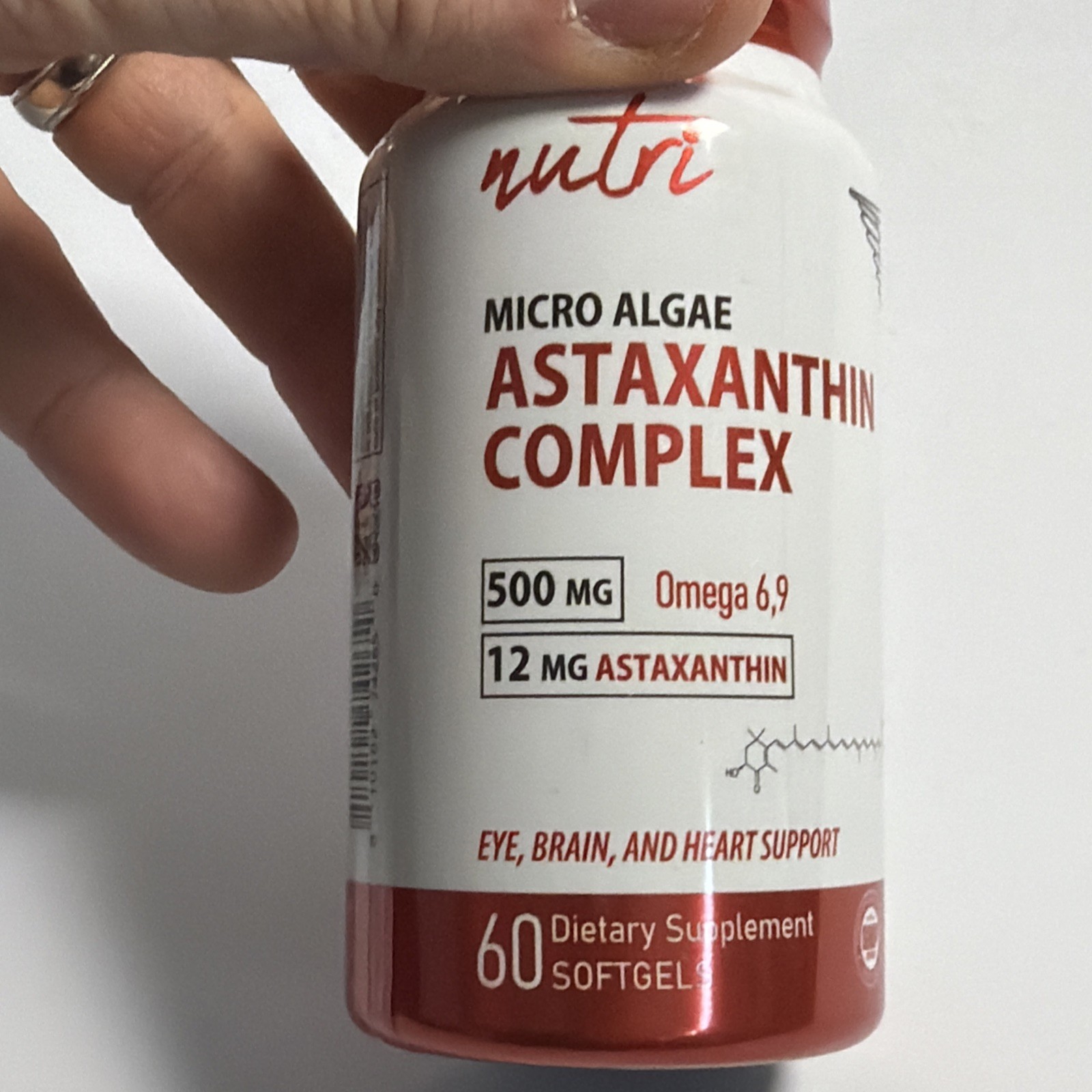 Nutri Micro Algae Astaxanthin Complex Antioxidant 12 mg Eye & Heart 07/2028 New