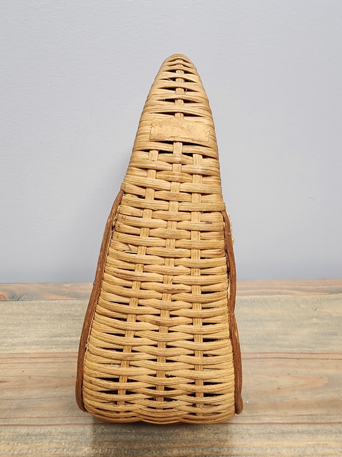 Vintage Wicker Basket With Cloth Sides 8"x8"
