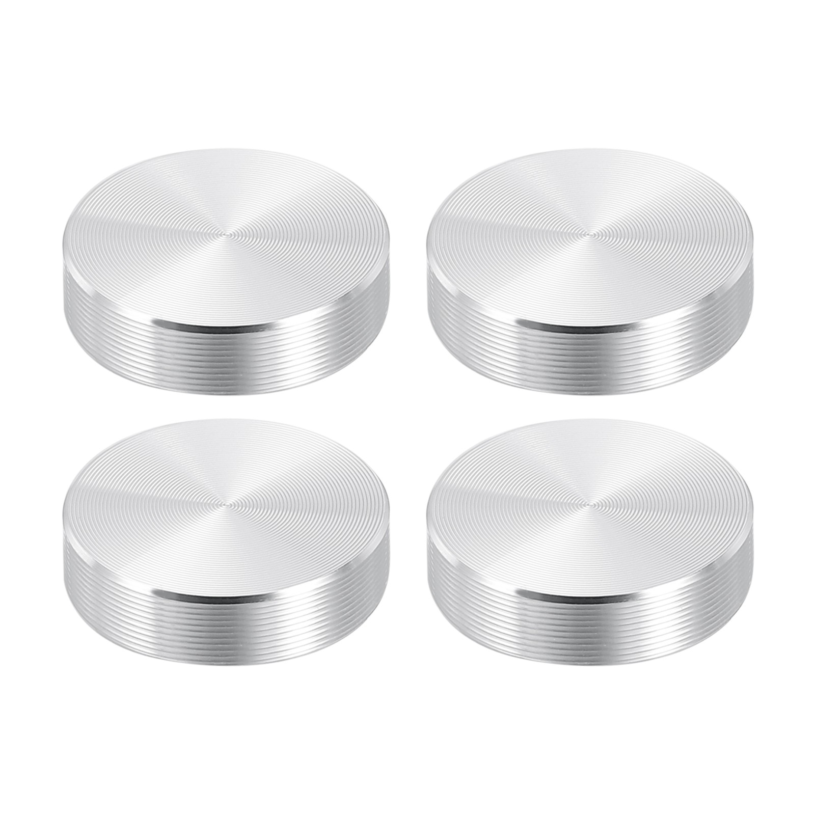 25mm Round Shape Aluminum Disc, 4 Pack M8 Thread Hardware Aluminum Disc, Silver