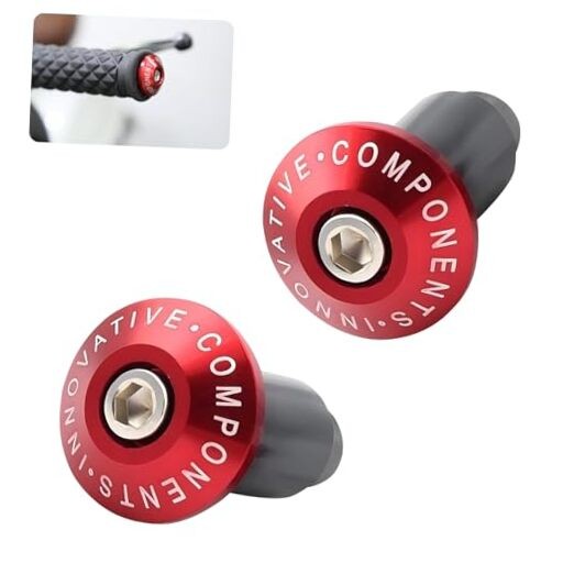 2 PCS 7/8" Motorcycle Handlebar End Caps, Universal Handle Bar End Weights Red