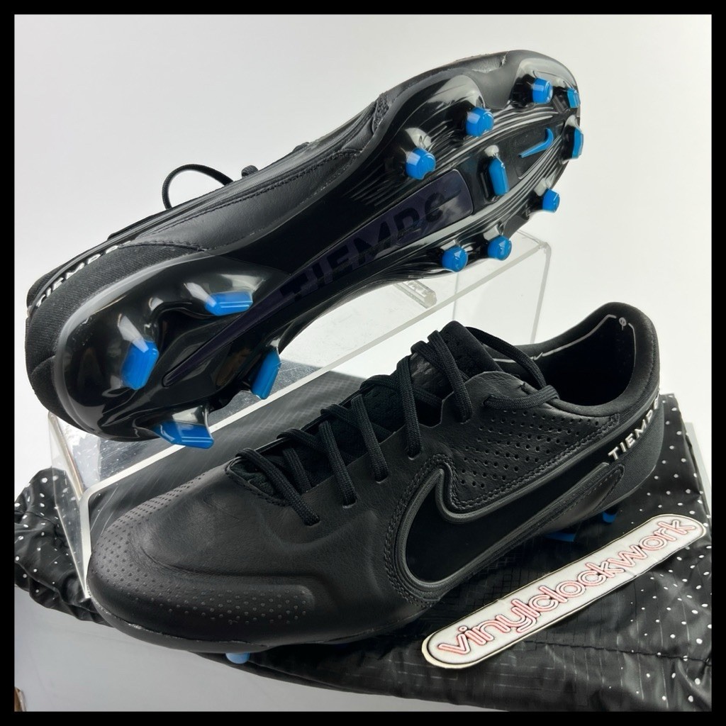 Nike Tiempo Legend 9 Elite FG Mens Sz 7.5 Black Blue Soccer CZ8482-001 (No Lid)