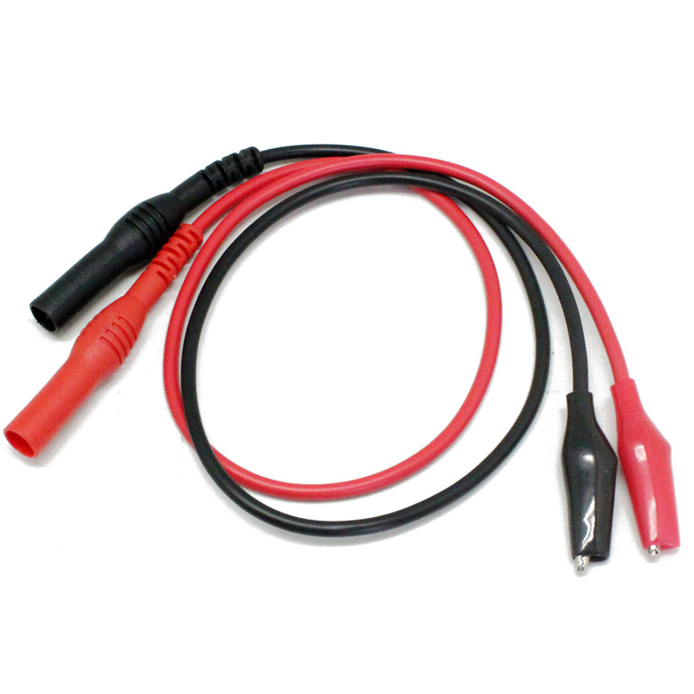 Insulated Alligator clips test leads wire banana plug for DMM tester 40cm