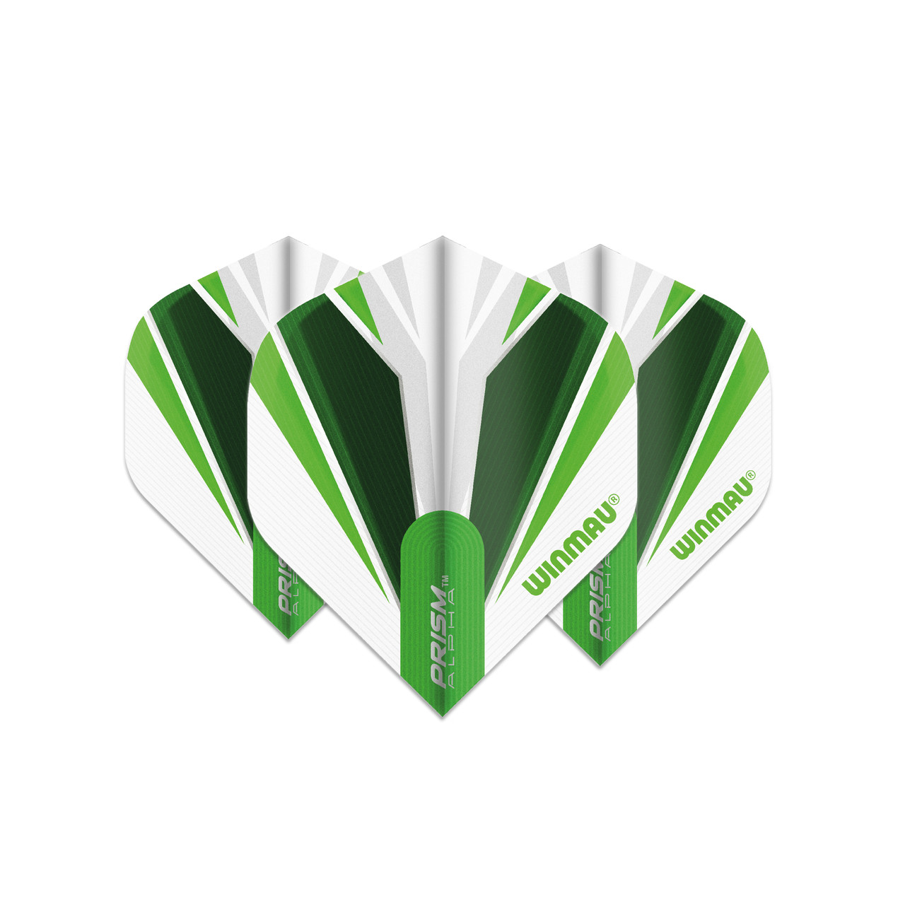Winmau Prism Alpha Standard Dart Flight - White, Green & Dark Green