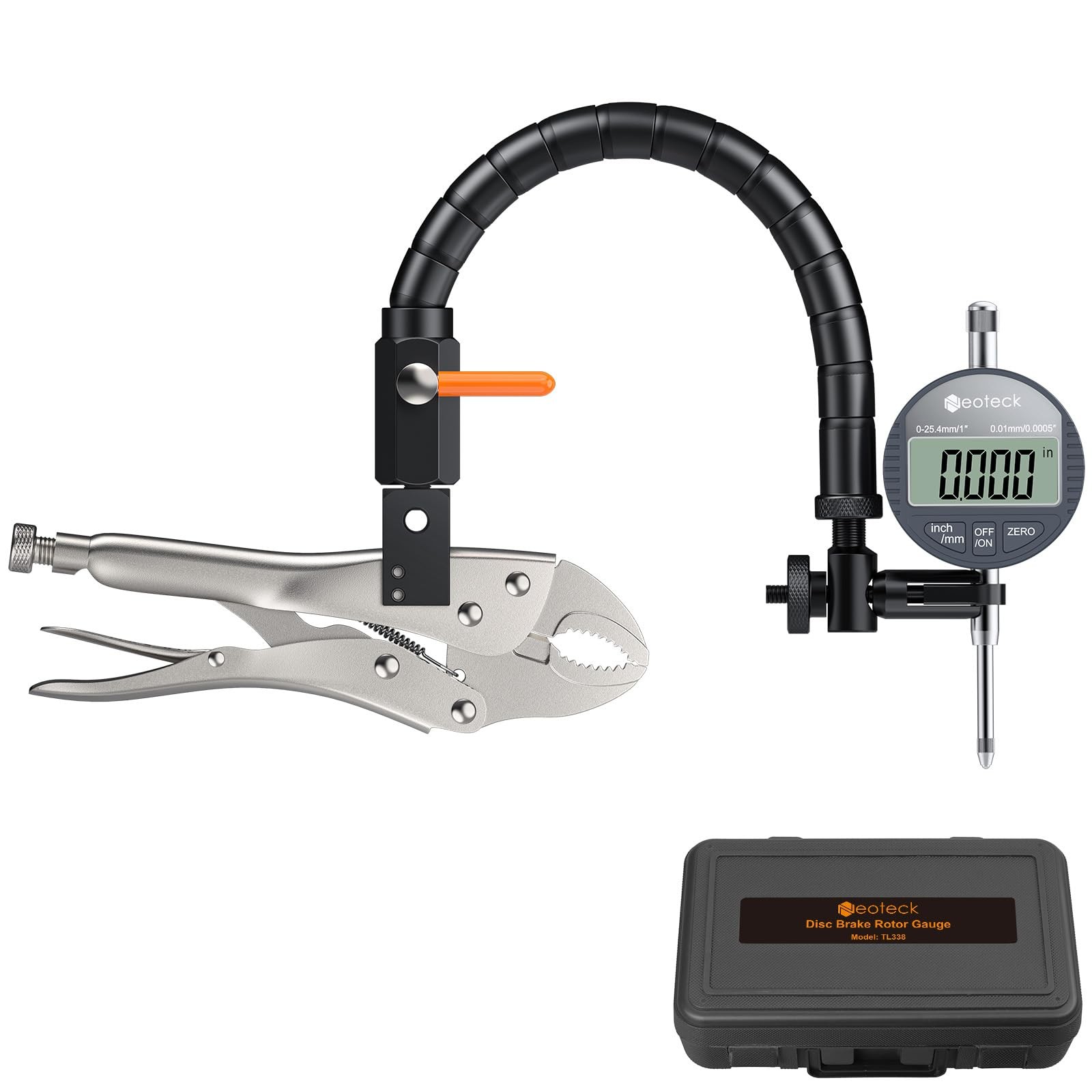 Neoteck Disc Brake Rotor Gauge Dial Indicator 1"/0.0005" Digital Runout...
