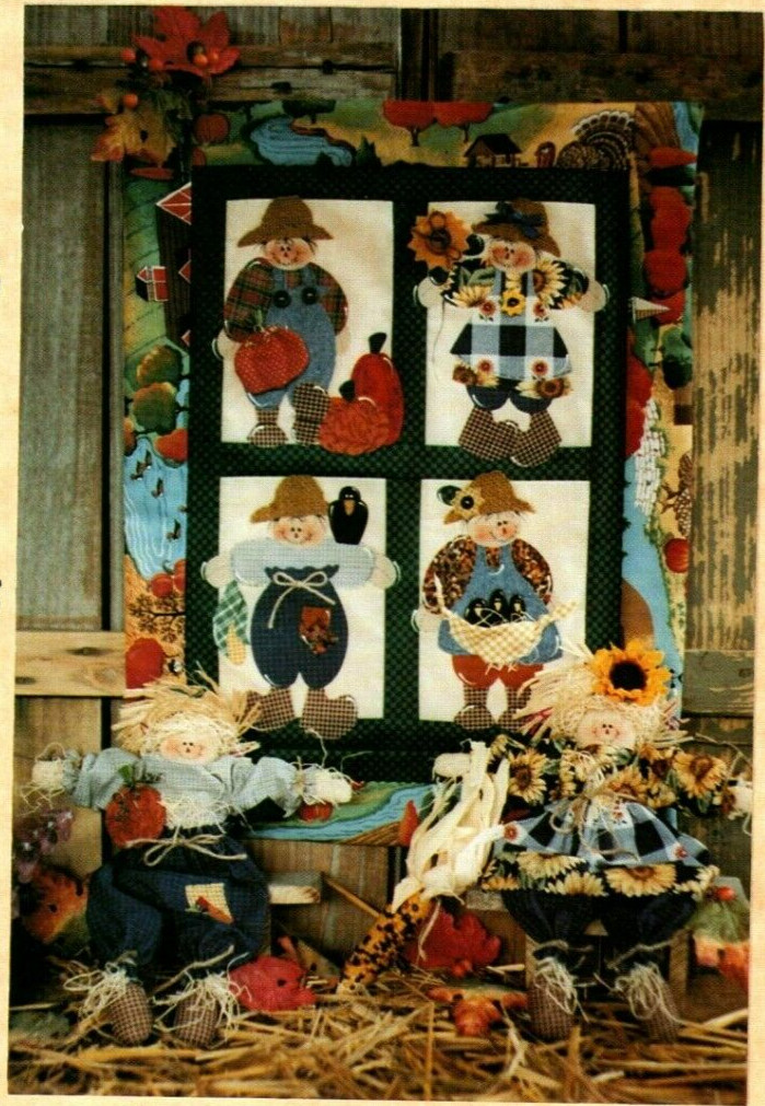 Korn Keepers Scarecrow Dolls & Wall Quilt Pattern Primitive Folk Art Country