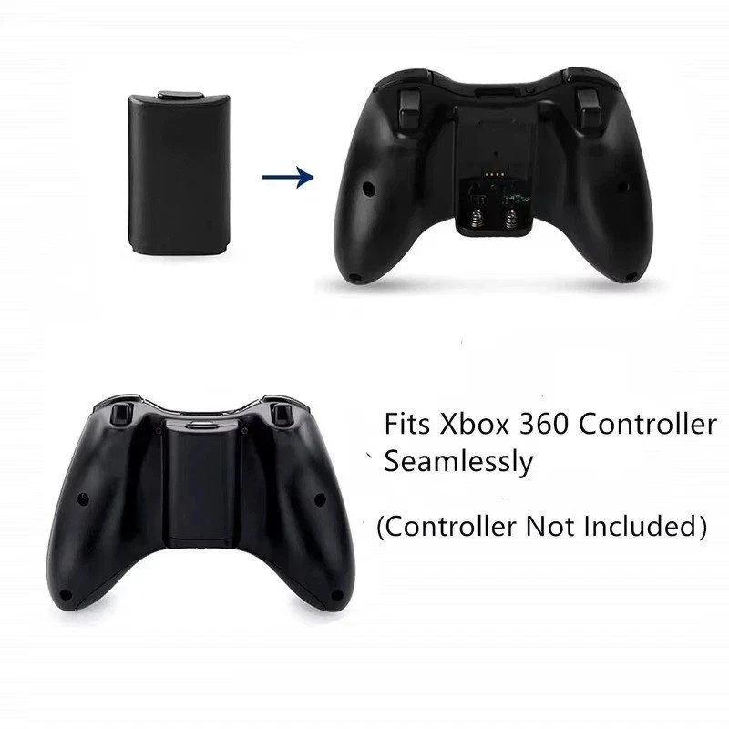 AA Battery Back Cover Case Shell Pack For Xbox 360 Wireless Controller Black