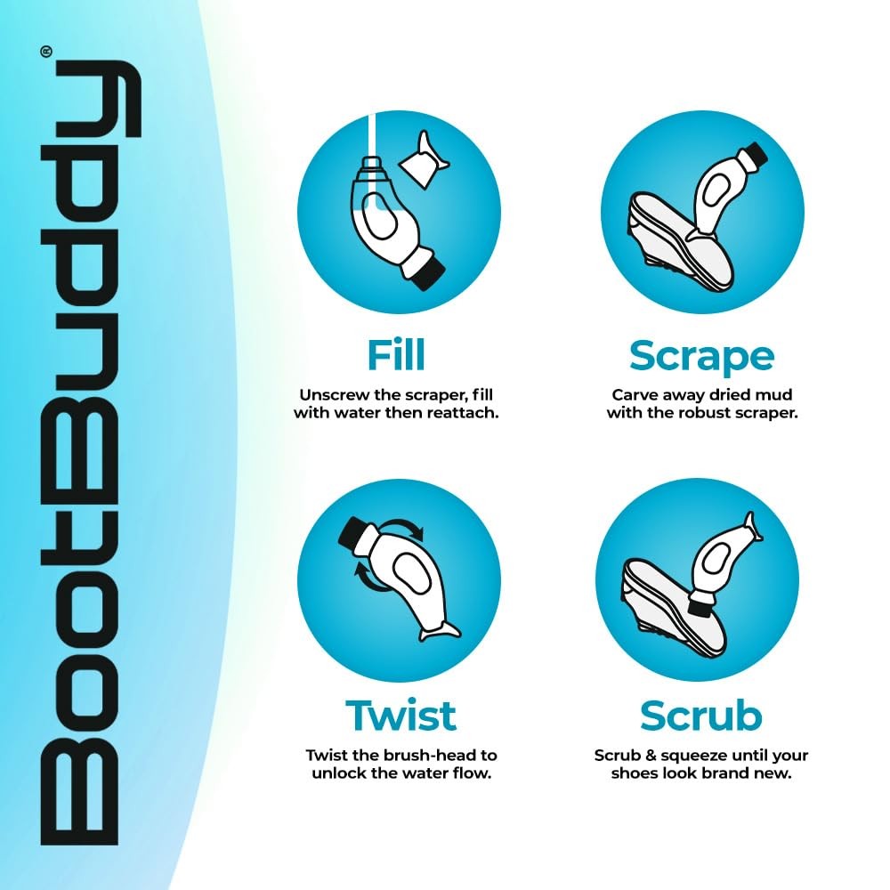 BootBuddy Shoe Cleaner Brush Kit: Cleans Mud & Dirt Fast, Seen on Dragons' Den