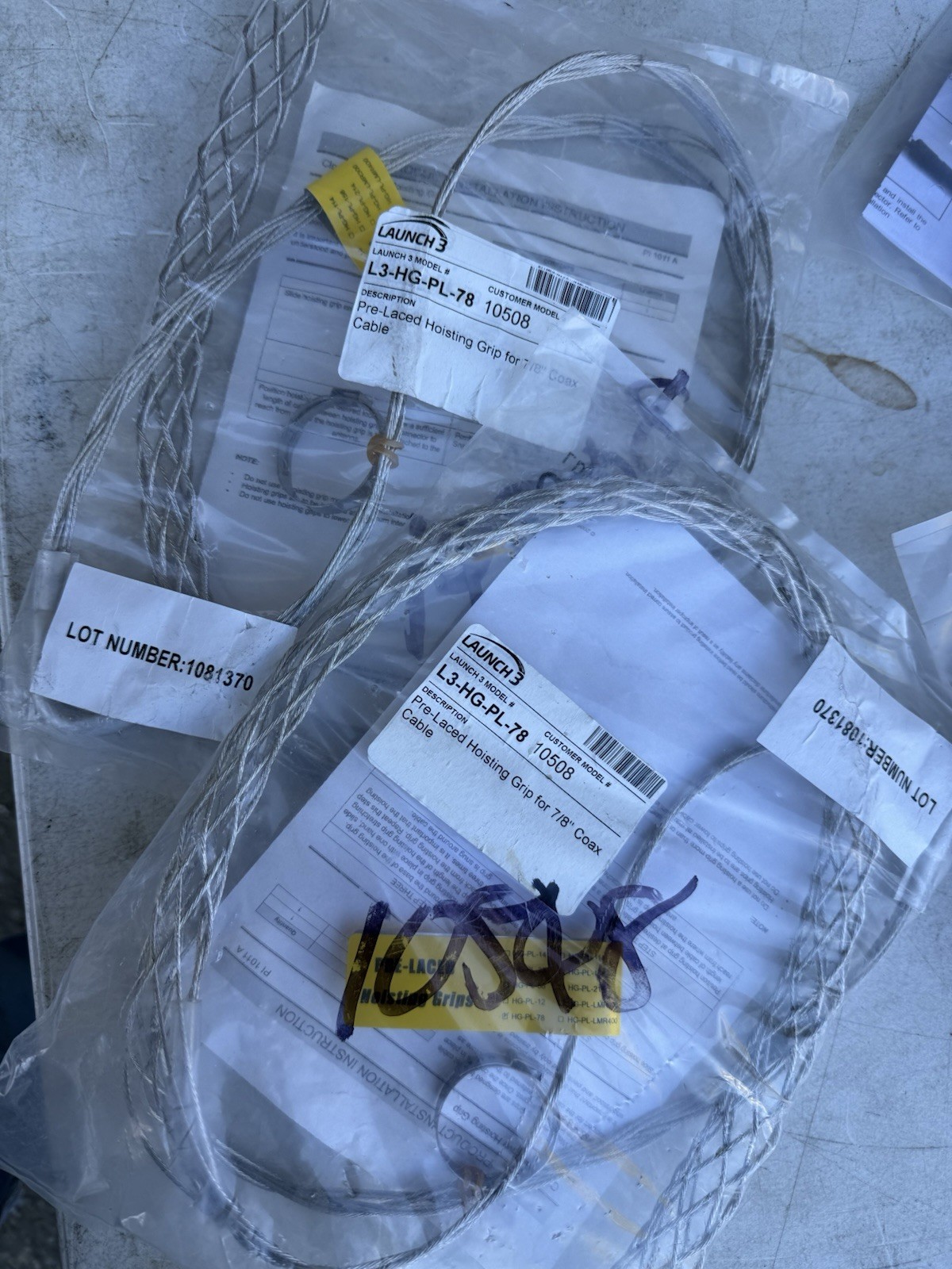 LAUNCH 3 L3-HG-PL-78 Pre Laced Hoisting Grip (2 PCs)