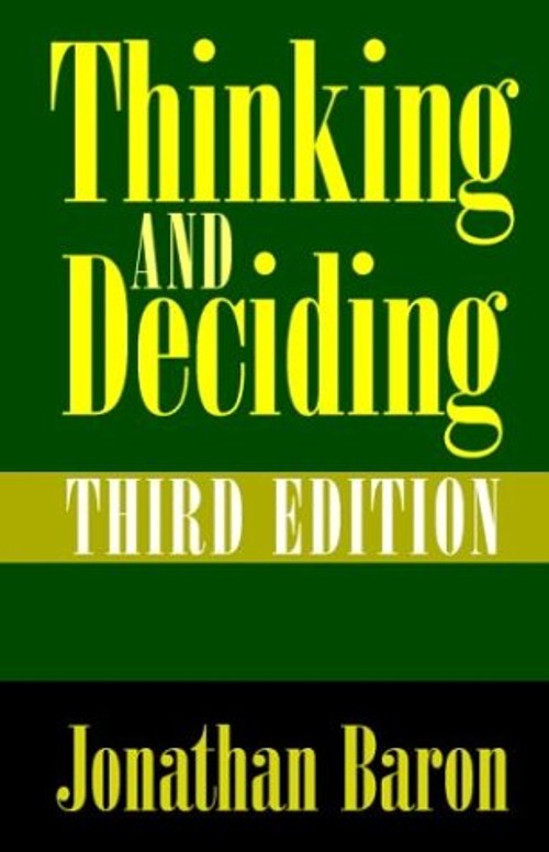Thinking and Deciding Paperback Jonathan Baron