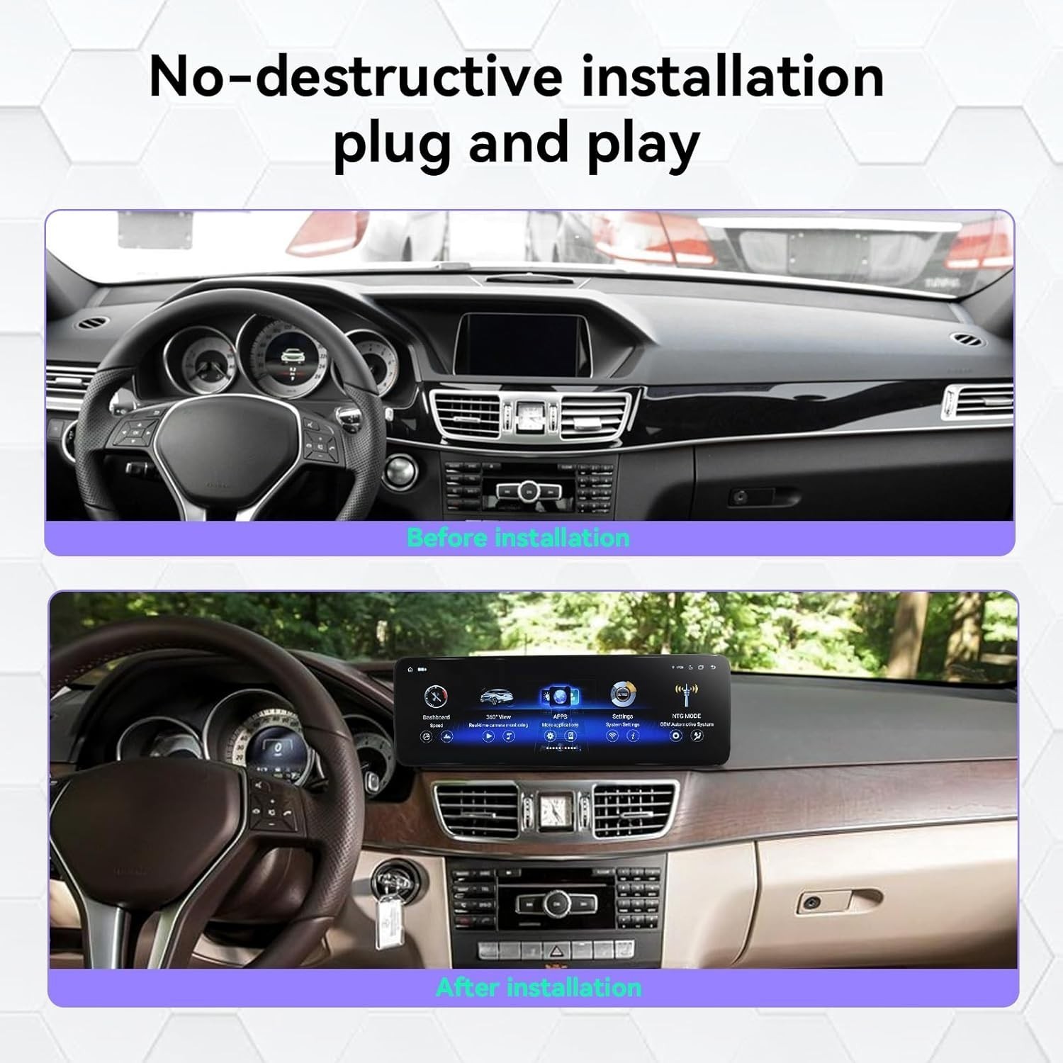 14.9" 8+128GB Car Radio GPS Carplay Stereo Nav For Mercedes Benz C/GLK/E/GLA/CLS