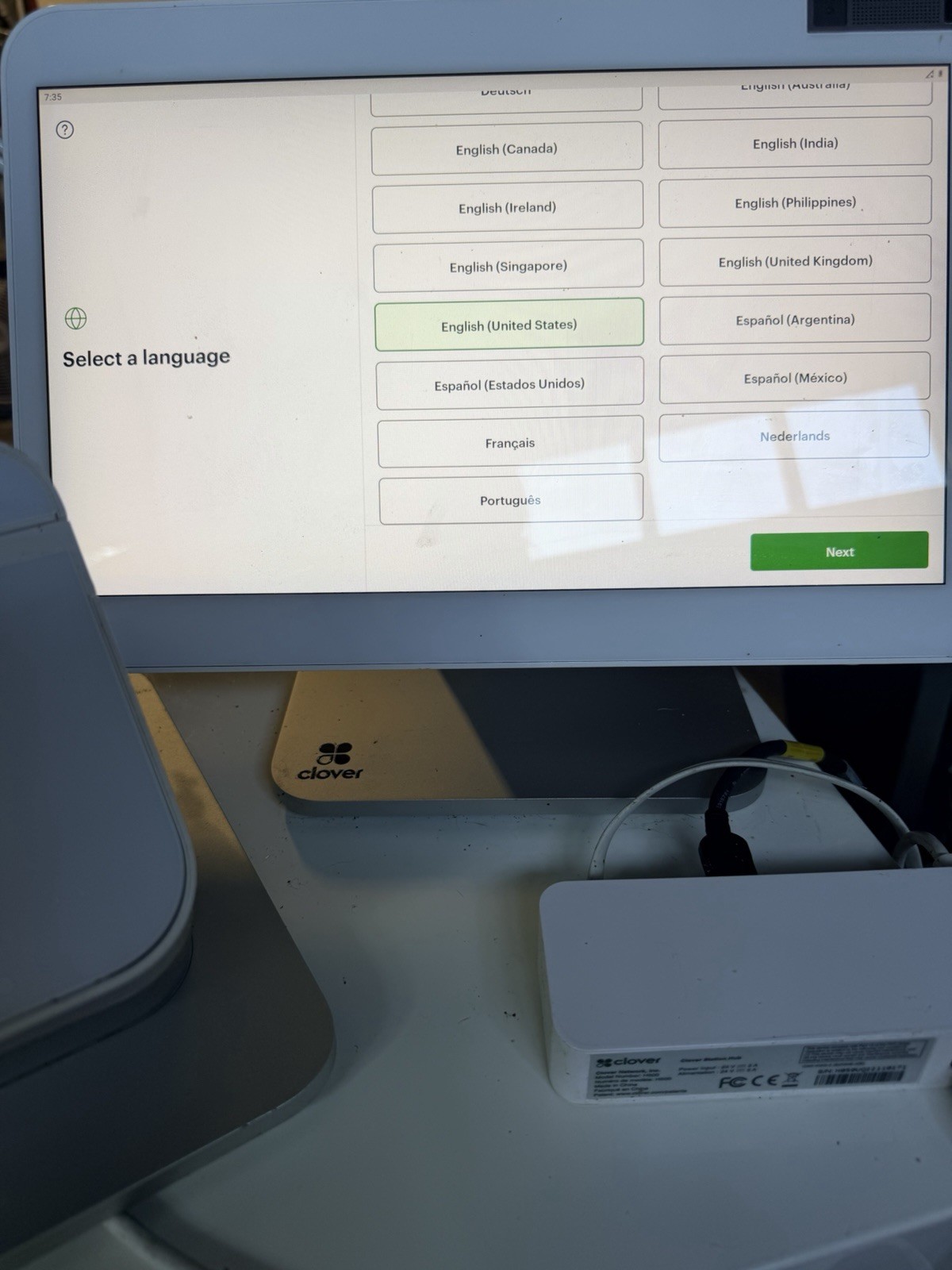 Clover POS system