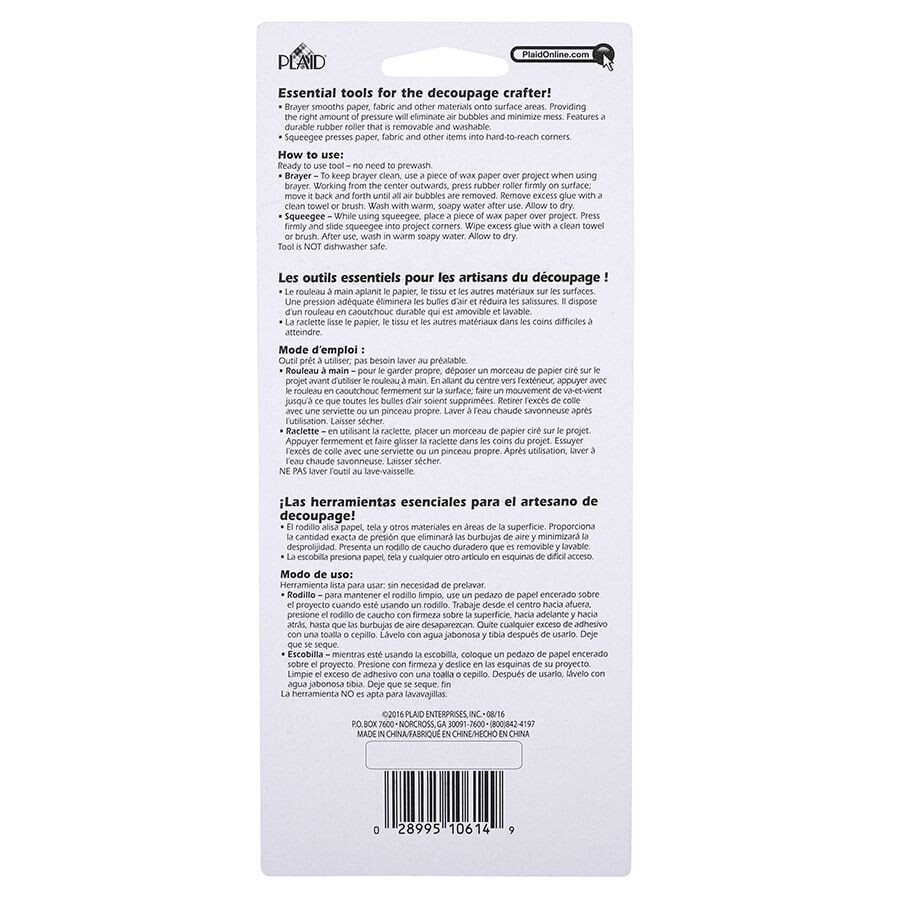 Mod Podge Brayer & Squeegee Tool | 2-in-1 Decoupage Smoother | Remove Bubbles