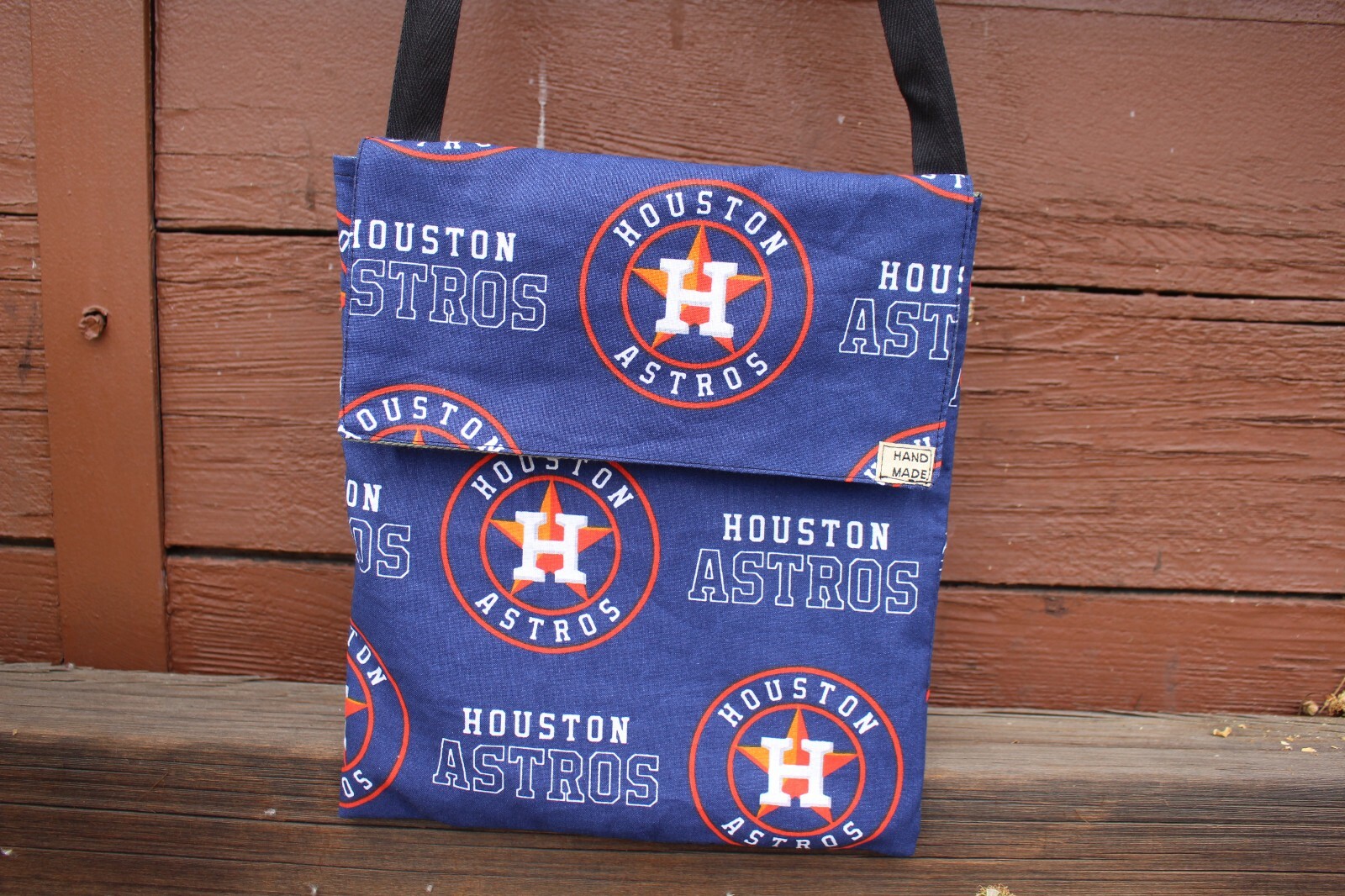 HANDMADE SHOULDER BAG  MLB HOUSTON ASTROS 100% COTTON HANDMADE IN USA