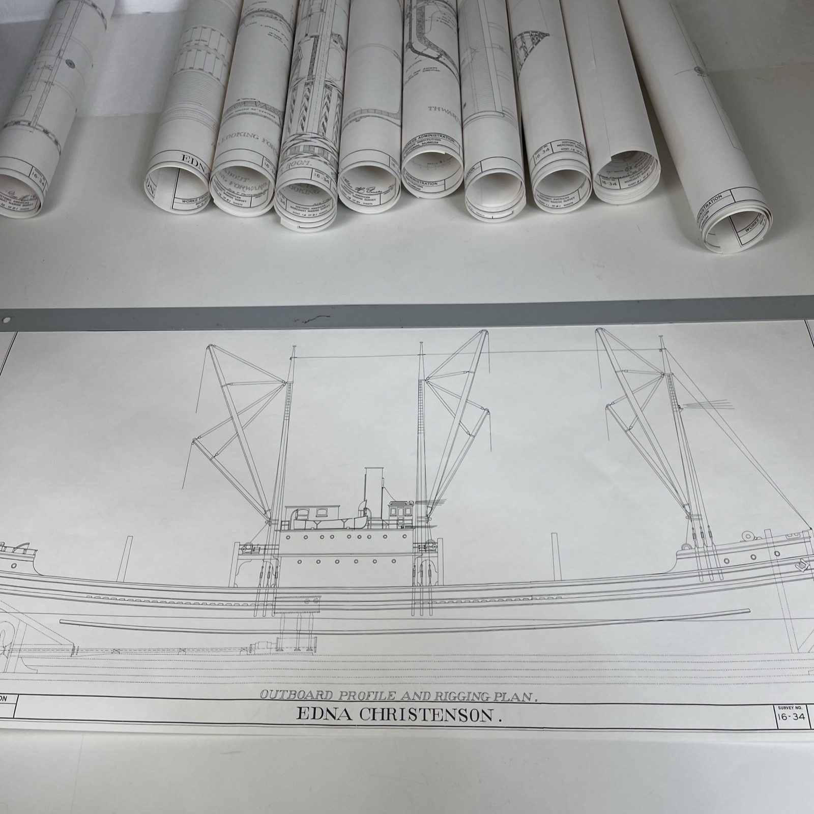 Blue Prints Of The Edna Christenson 1917 Schooner/Steam built 1912