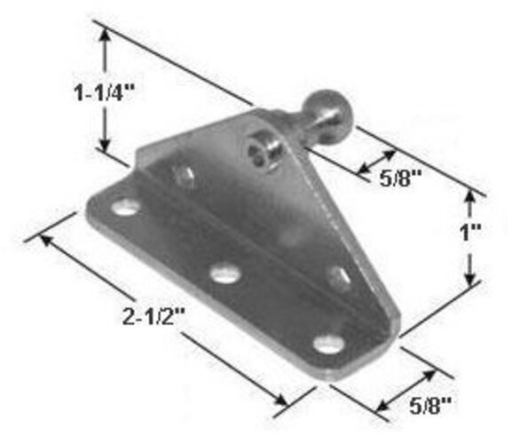 10MM Ball Stud Bracket for Gas Spring/Prop/Strut (2 Pack)
