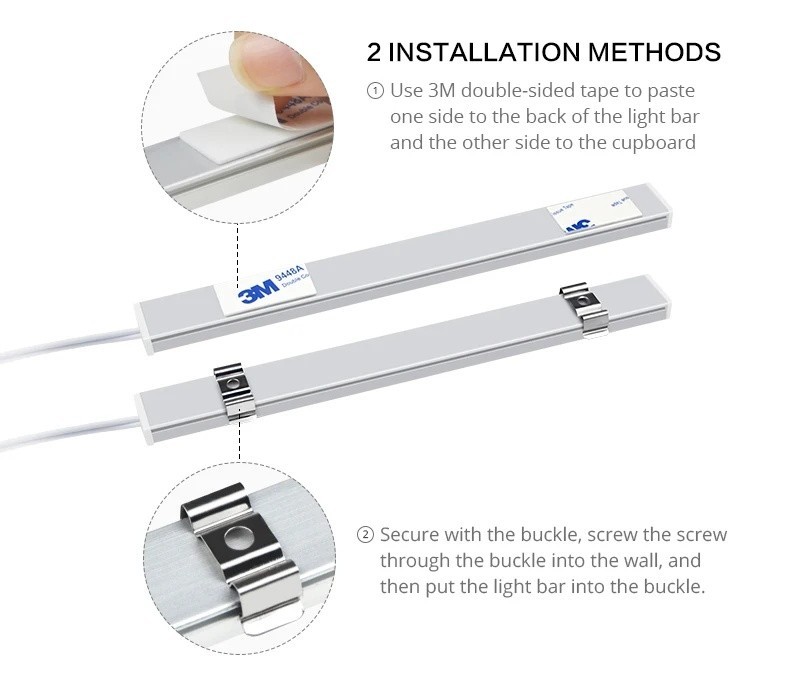 USB 5V LED Under Cabinet Light Hand Wave Sensor Kitchen Closet Lamp Strip