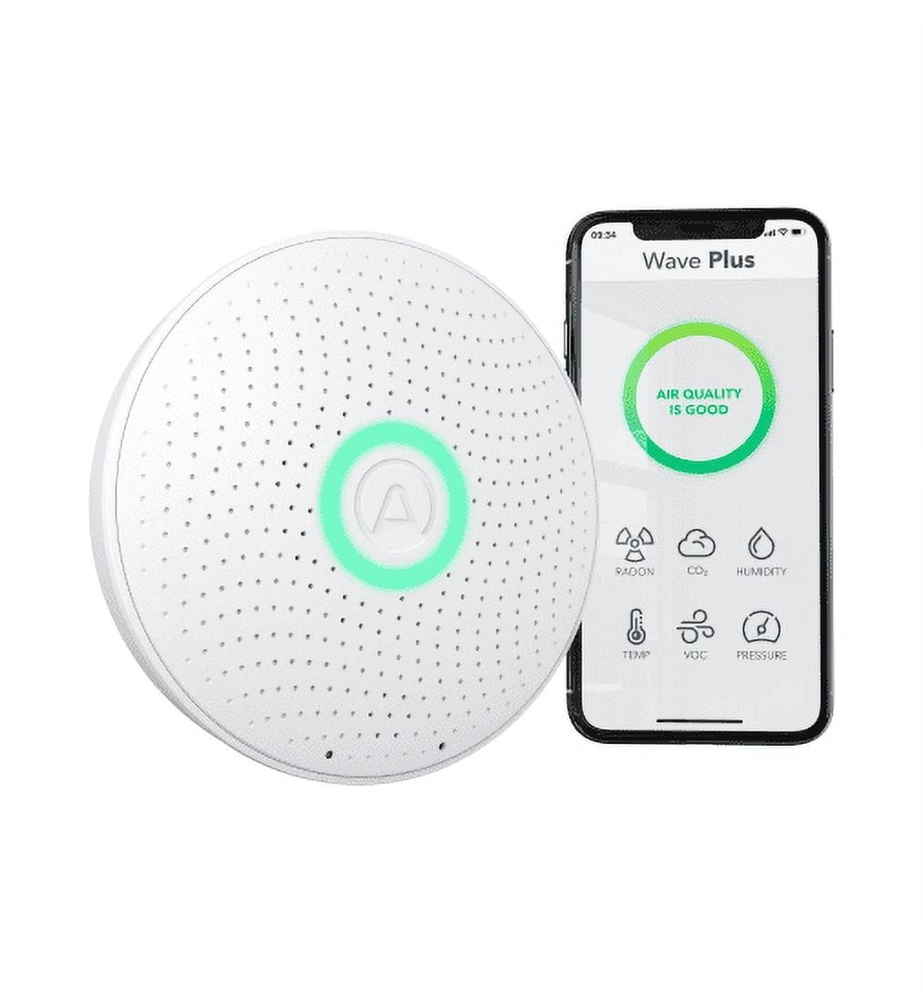 Airthings 2951 Wave Radon Battery Operated Smart Radon Detector, 2nd Generation,