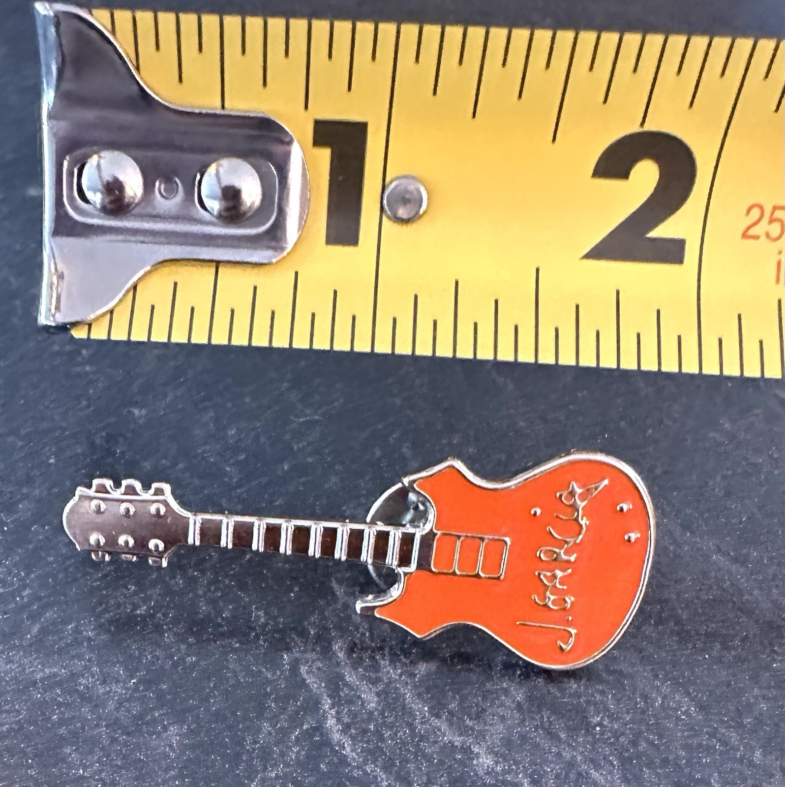 Grateful Dead Jerry Garcia Pin Guitar Collectors Enamel Pinback - Orange(G1)