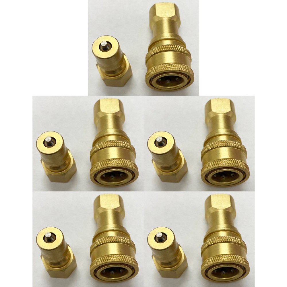 Carpet Cleaning Brass QD Portable 1/4 Inch Coupler 5 Sets, Brass Import 20251214