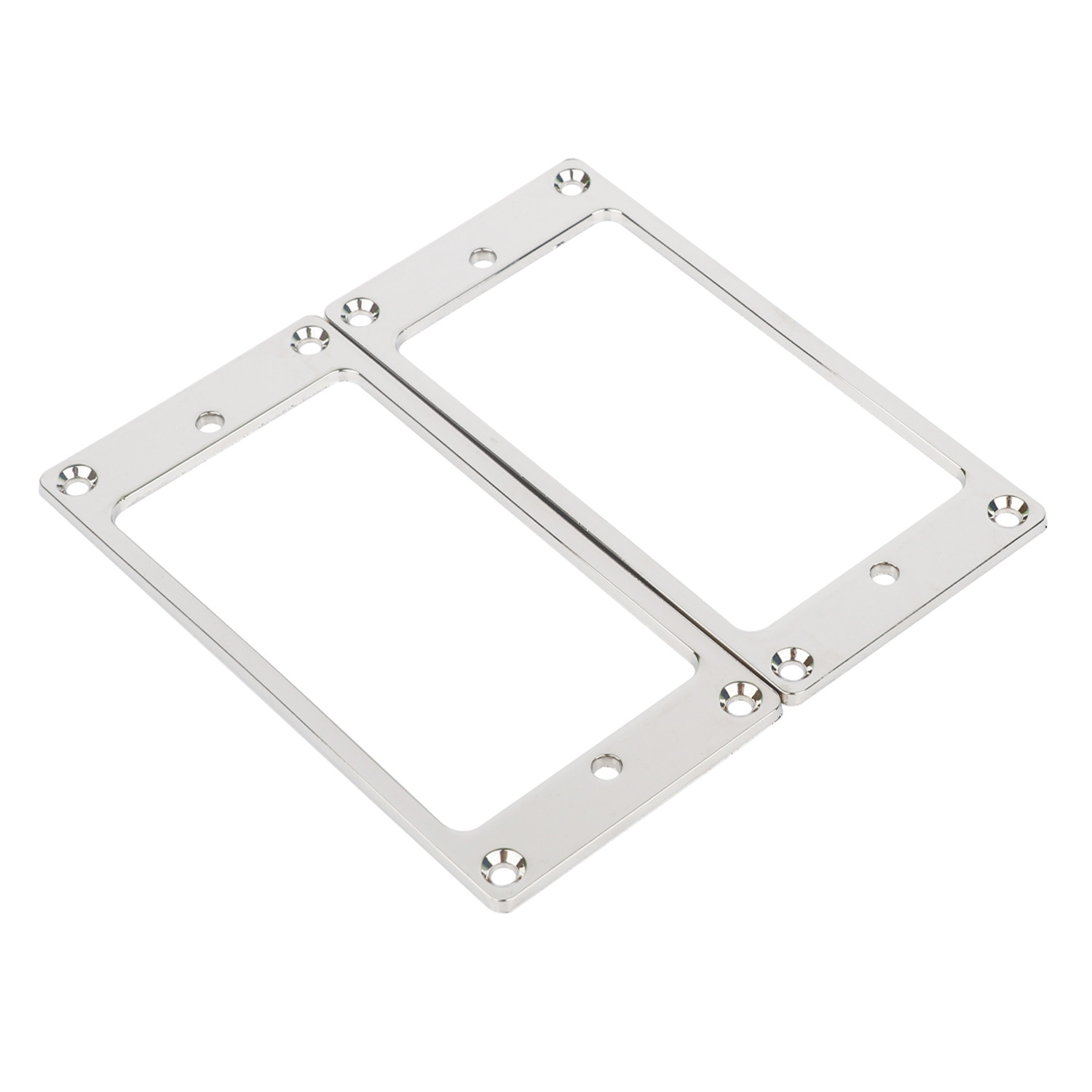 2x Metal lectric Guitar Humbucker Pickups Rings Flat Mounting Frame Chrome