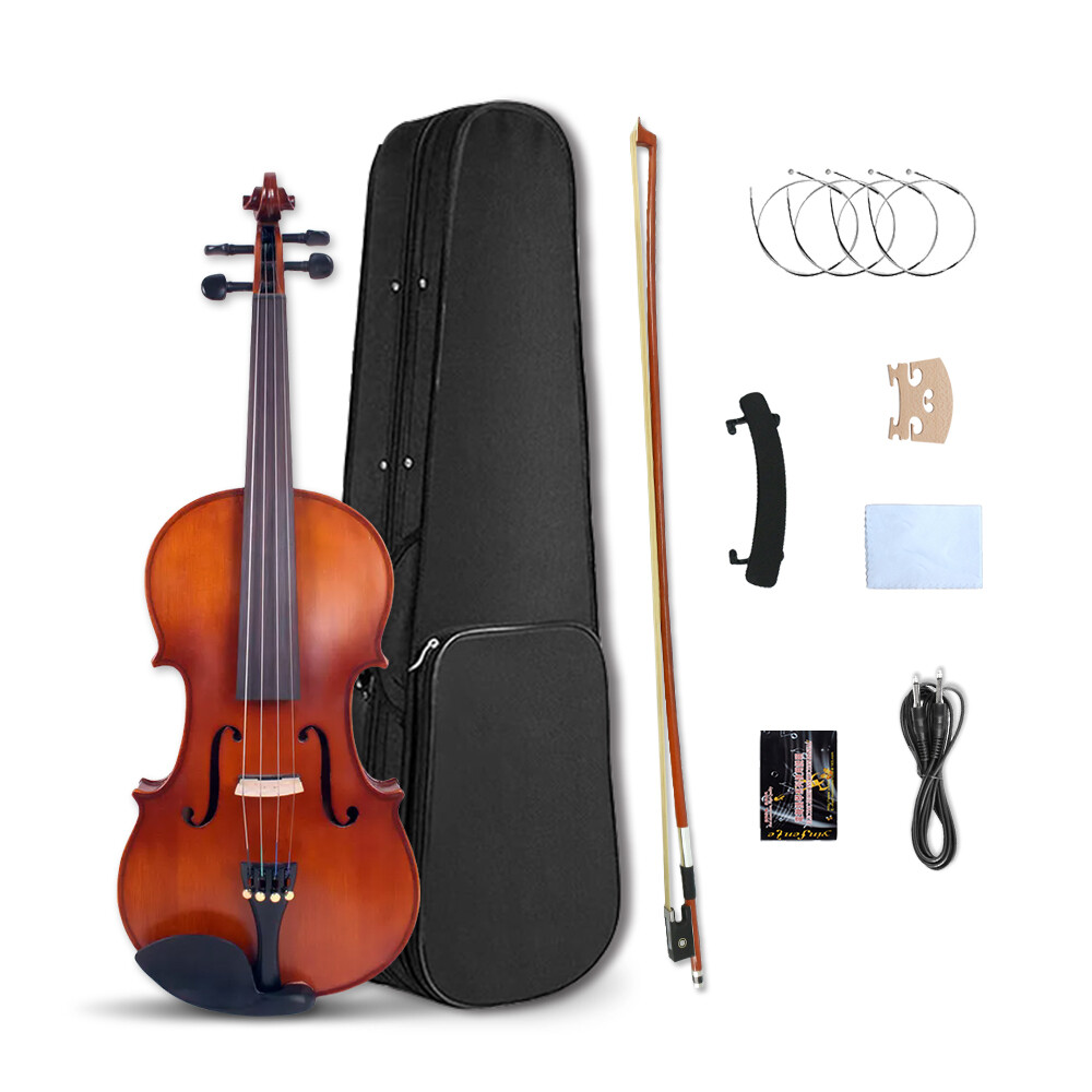 Yinfente 4 String Electric Acoustic Violin 4/4 Full Size Maple Spruce Advanced