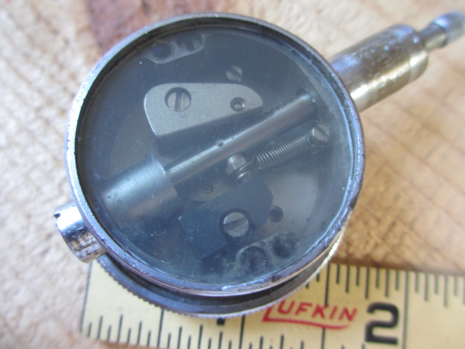 Vintage Ames 101 Dial Indicator .001" Machinist Tool Clear Back - Not Zeroed