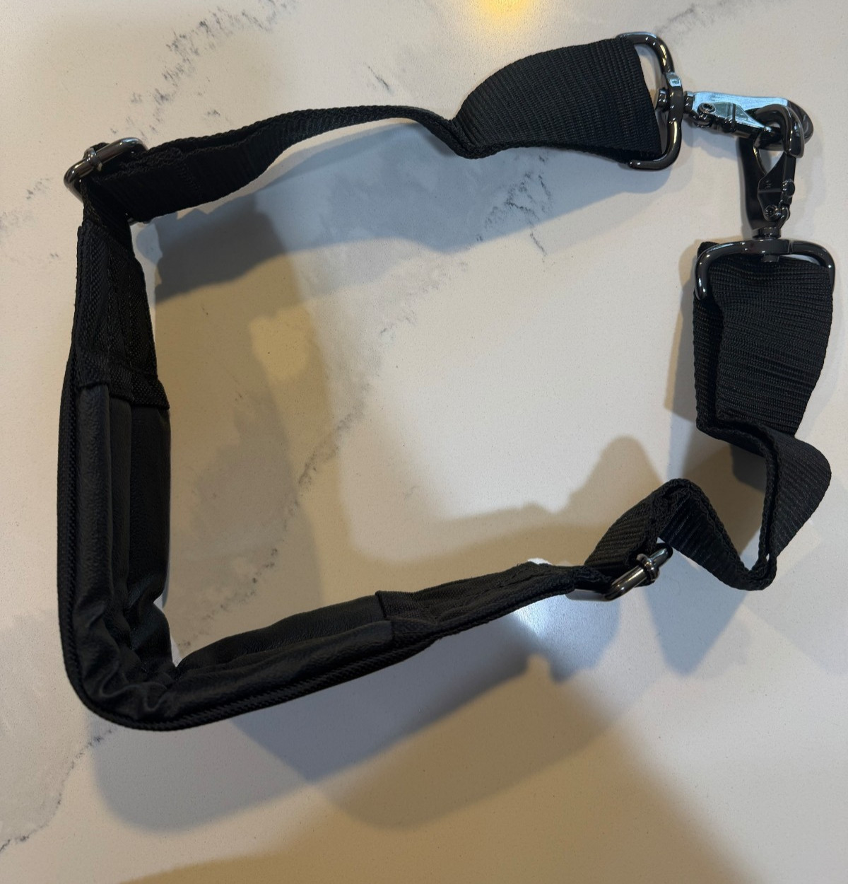 Adjustable Padded Shoulder Strap with Metal Swivel Clips Black