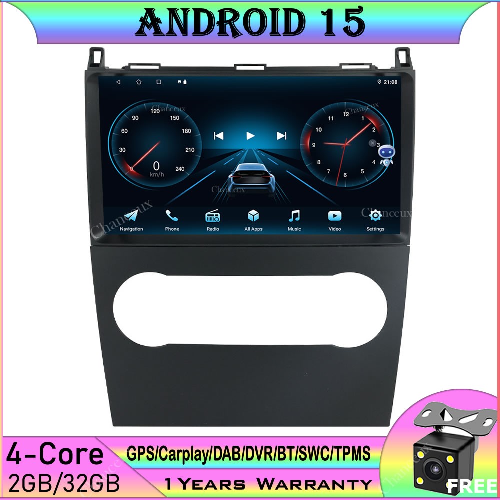 9" Android 15 Car Stereo DAB Carplay GPS SAT Sat Nav For Mercedes A/B Class W169 W245