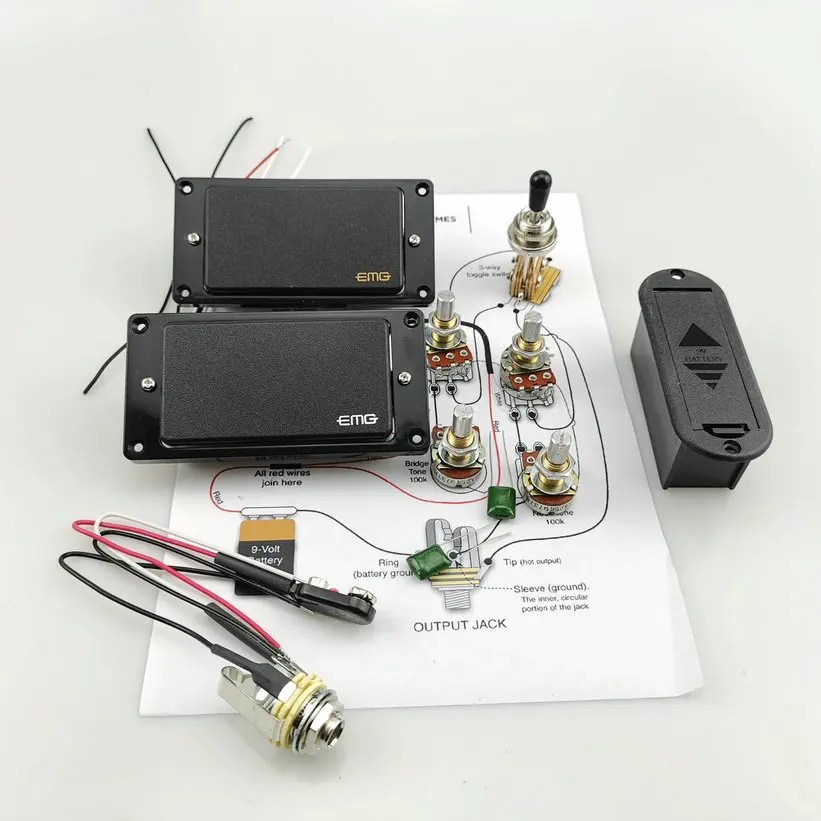 Electric Guitar Pickups Active Pickup Humbucker Active 9V Battery Power Supply