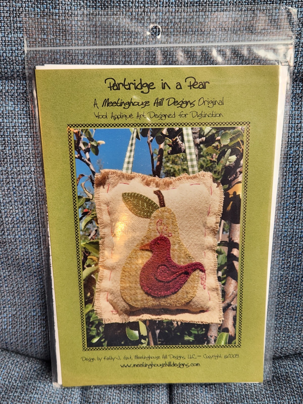 Meetinghouse Hill Designs - Partridge in a Pear Applique Door Hanger Pattern-NEW