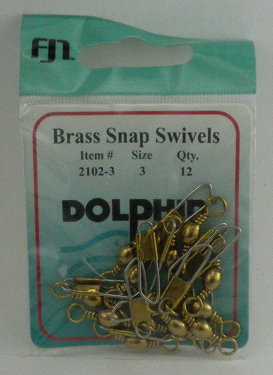 FJ Neil 2102-3 Dolphin Brass Snap Swivel 12ct Size 3
