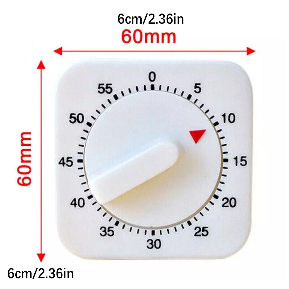 60 Minutes Timing Range Square Mechanical Timer Kitchen Cooking Alarm Tool
