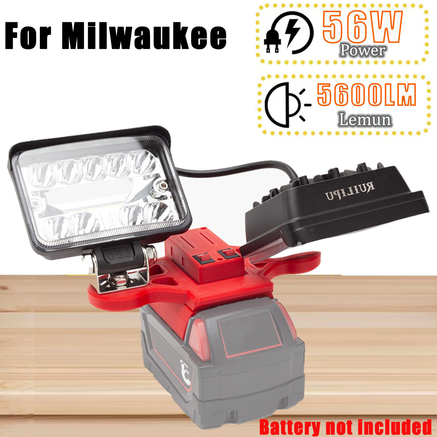 Portable Led Work Light For Milwaukee 18V Li-Ion Battery  For Camping Lighting