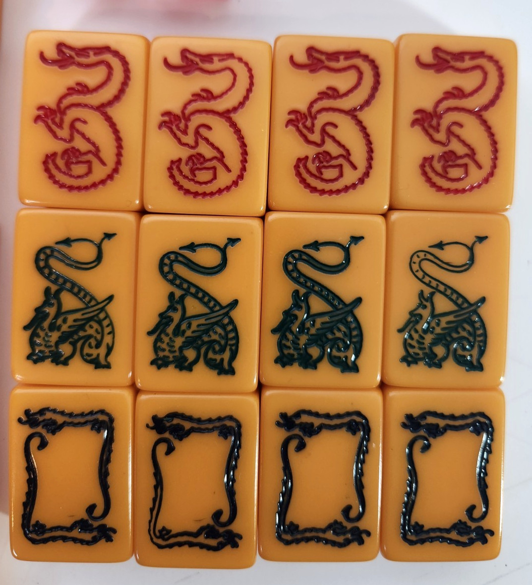 Mahjong Dragon Vtg Catalin Bakelite Sold Per Tile Replacement Butterscotch