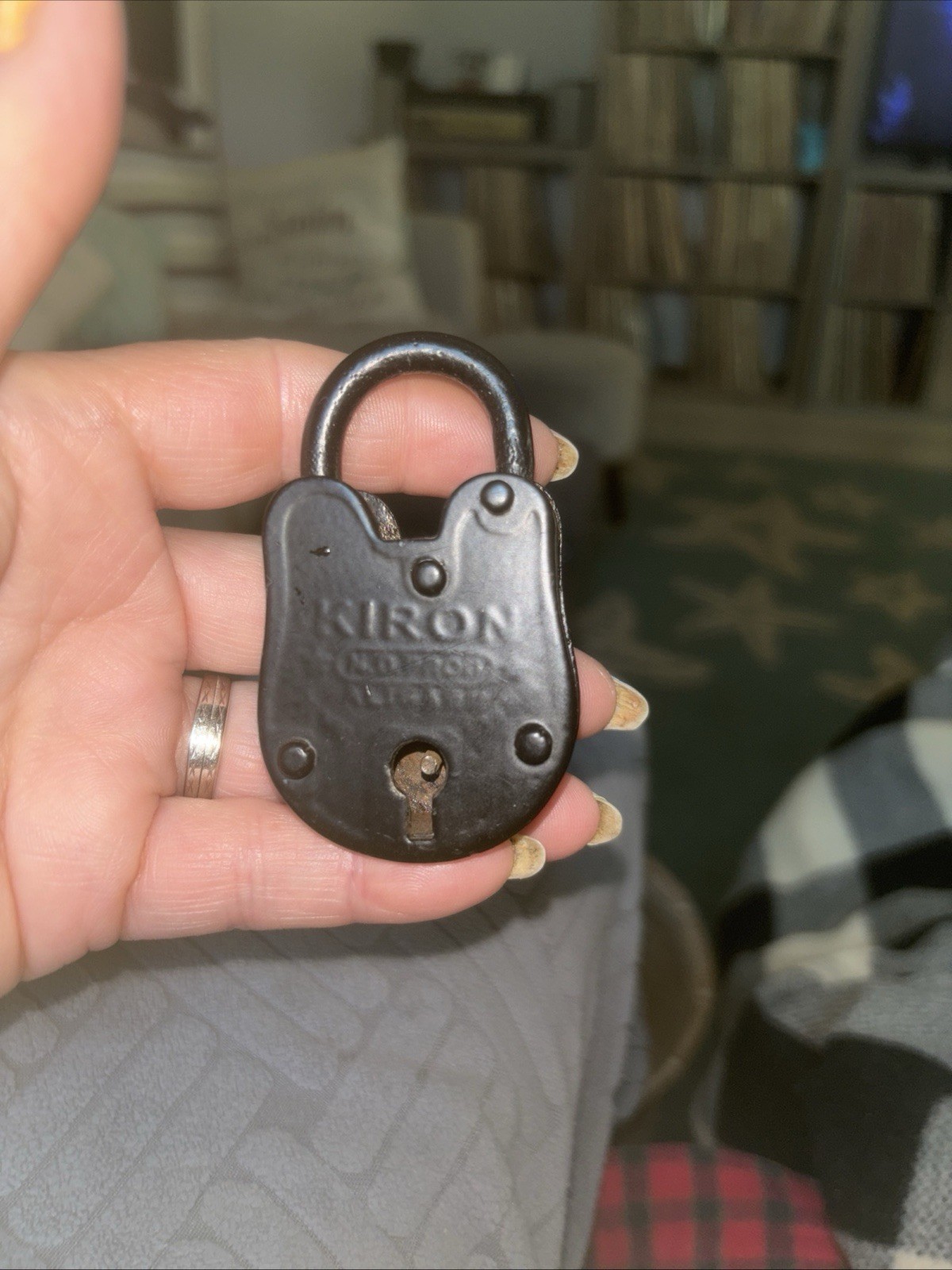Vintage Kiron Antique Old Padlock Large Heavy Lock