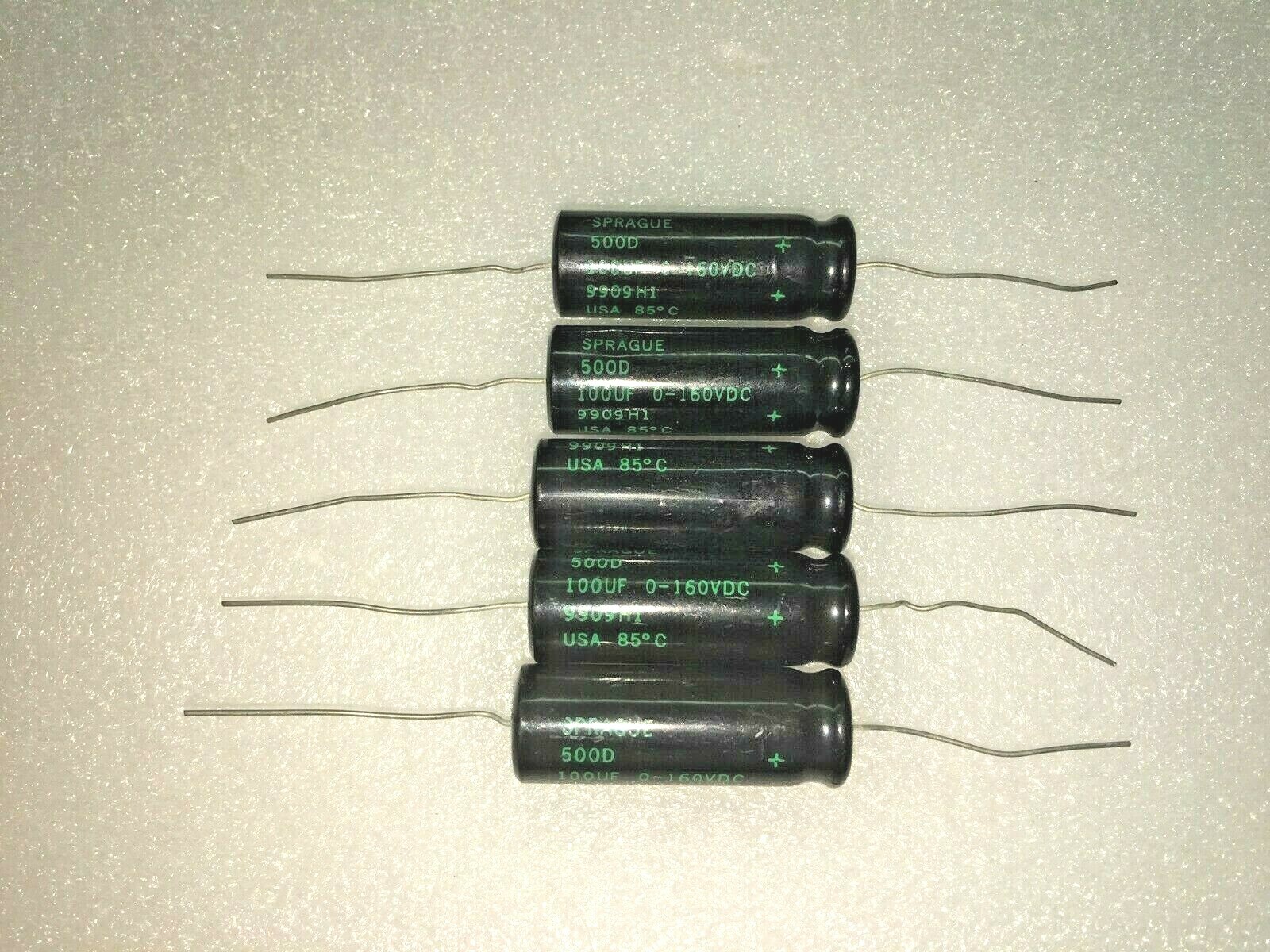 (5 PIECE LOT) 500D107M160GK2A, SPRAGUE, CAP ALUM 100UF 20% 160V AXIAL